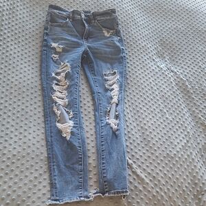 American Eagle Outfitters Ripped Blue Skinny Jeans